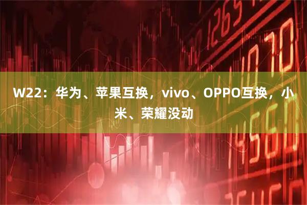 W22：华为、苹果互换，vivo、OPPO互换，小米、荣耀没动