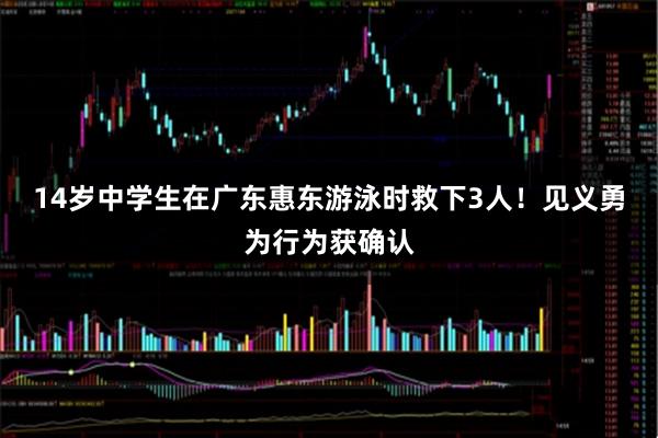 14岁中学生在广东惠东游泳时救下3人！见义勇为行为获确认